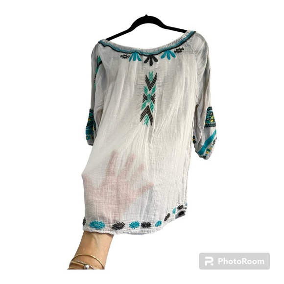 Biya Johnny Was Gauze Embroidered Blouse - Picture 3 of 8